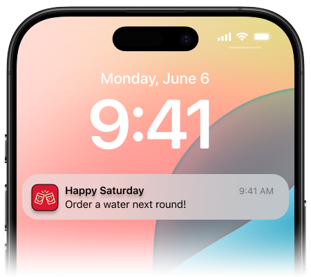 A pitcure of a hydration reminder for the app